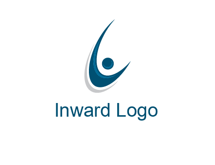 stick figure forming letter L or C