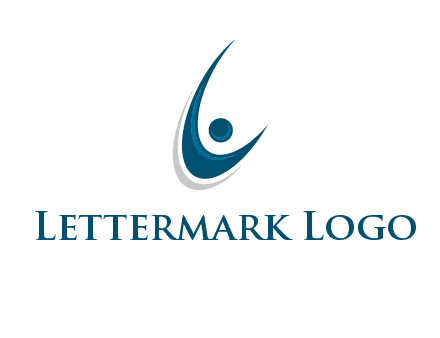 stick figure forming letter L or C