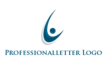stick figure forming letter L or C