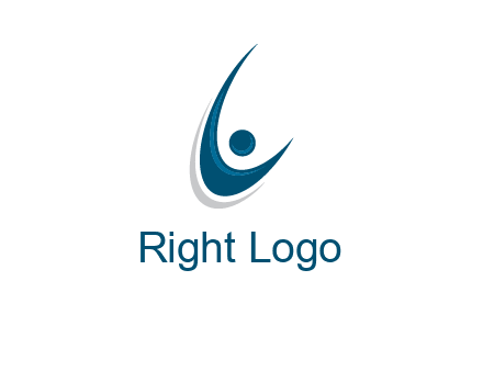 stick figure forming letter L or C