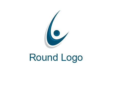 stick figure forming letter L or C