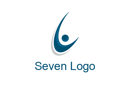 stick figure forming letter L or C