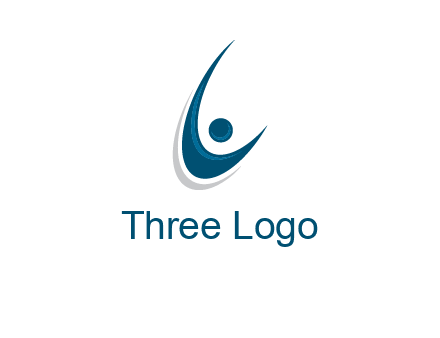 stick figure forming letter L or C