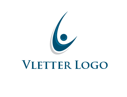 stick figure forming letter L or C
