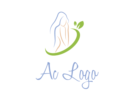 swoosh around woman body spa logo