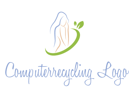 swoosh around woman body spa logo