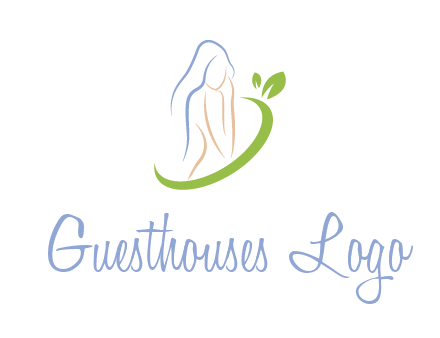 swoosh around woman body spa logo