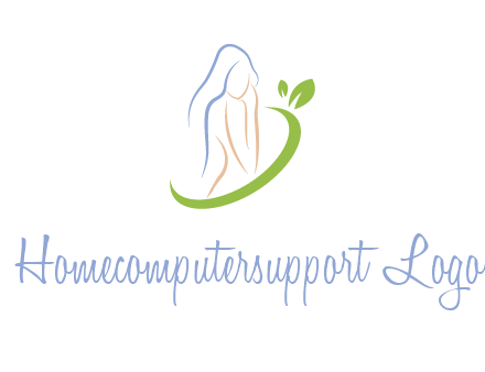 swoosh around woman body spa logo