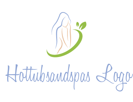 swoosh around woman body spa logo