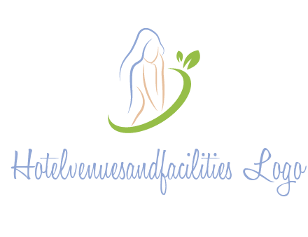 swoosh around woman body spa logo
