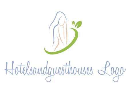 swoosh around woman body spa logo