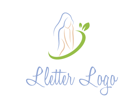 swoosh around woman body spa logo