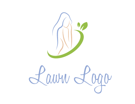 swoosh around woman body spa logo