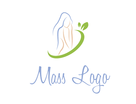 swoosh around woman body spa logo