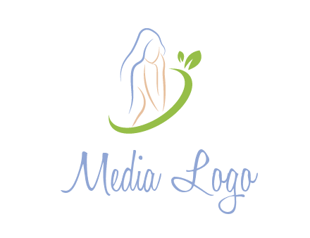 swoosh around woman body spa logo
