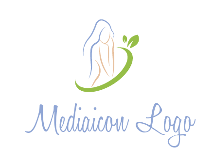 swoosh around woman body spa logo