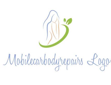 swoosh around woman body spa logo