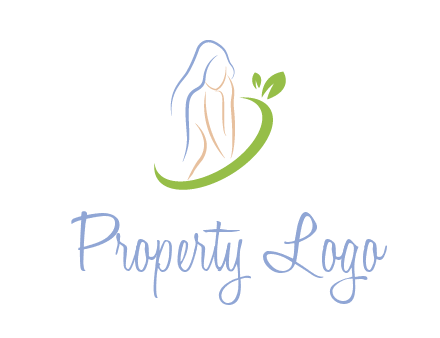 swoosh around woman body spa logo