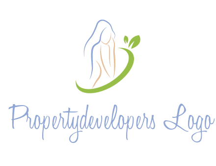 swoosh around woman body spa logo