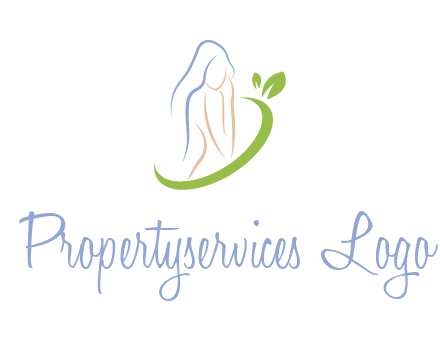 swoosh around woman body spa logo