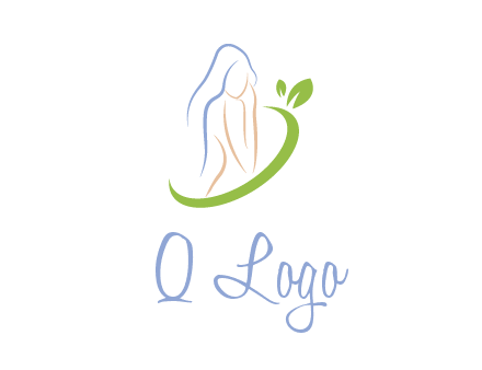 swoosh around woman body spa logo