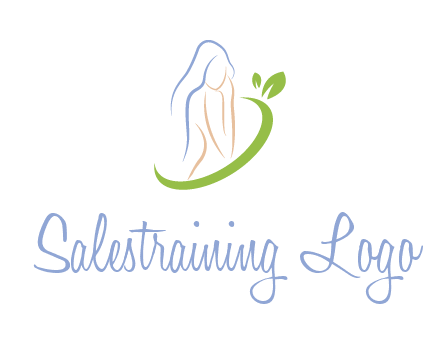 swoosh around woman body spa logo