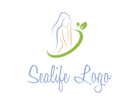 swoosh around woman body spa logo