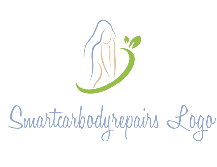 swoosh around woman body spa logo