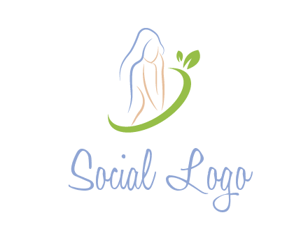 swoosh around woman body spa logo