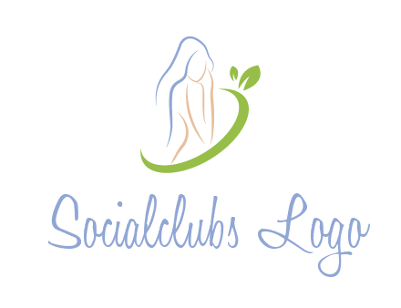 swoosh around woman body spa logo