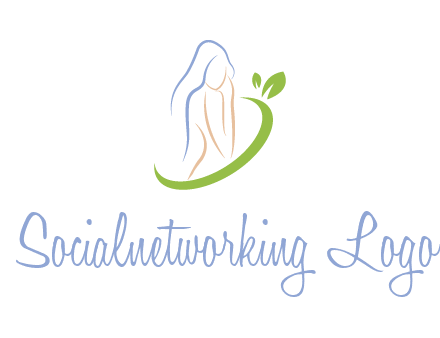 swoosh around woman body spa logo