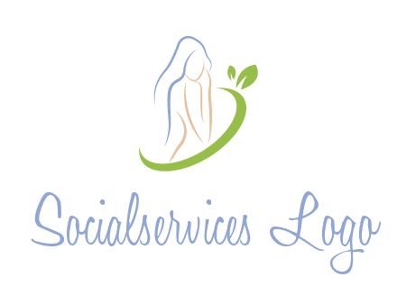 swoosh around woman body spa logo
