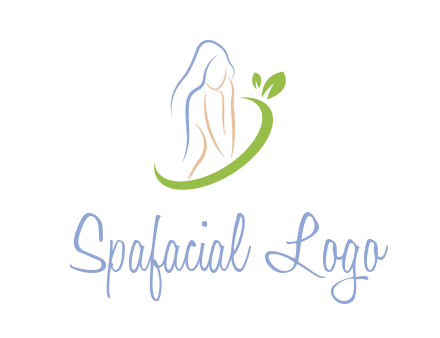 swoosh around woman body spa logo