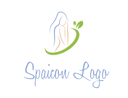 swoosh around woman body spa logo