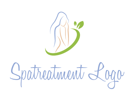 swoosh around woman body spa logo