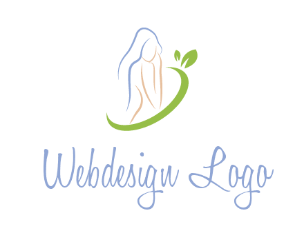 swoosh around woman body spa logo