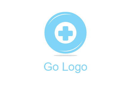 addition sign inside letter O