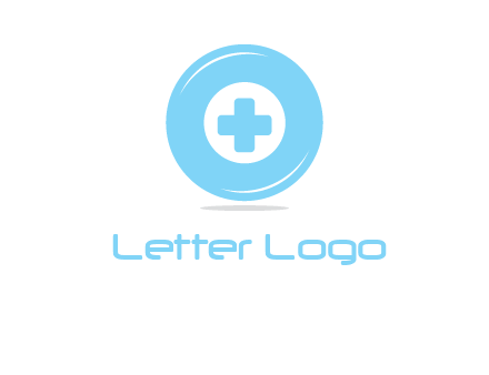 addition sign inside letter O