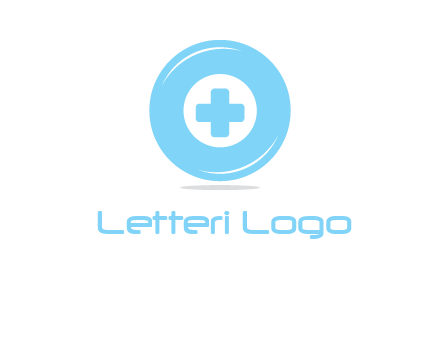 addition sign inside letter O