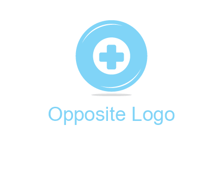 addition sign inside letter O