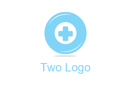addition sign inside letter O