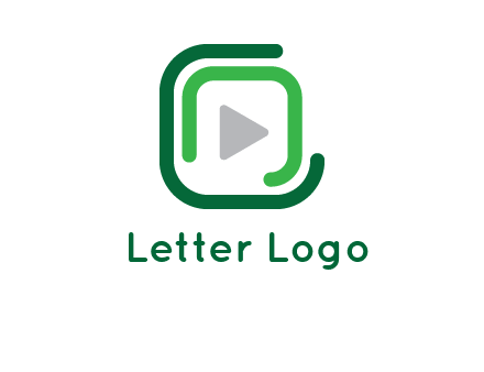 letter O formed inside a play button