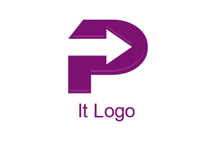 arrow inside letter P