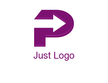 arrow inside letter P