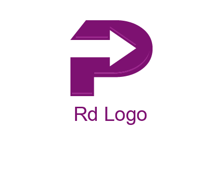 arrow inside letter P