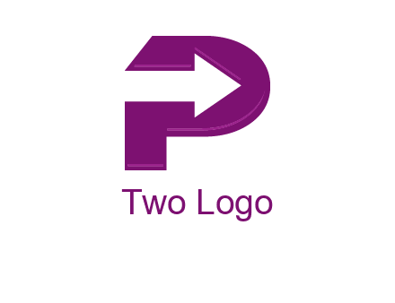 arrow inside letter P
