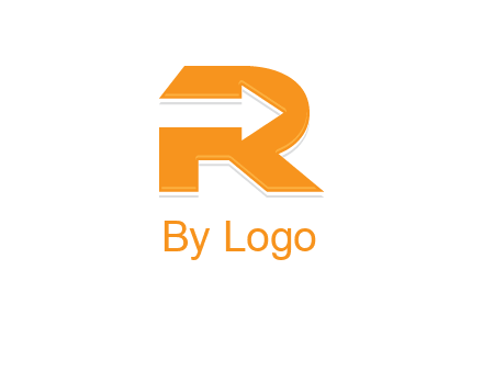 letter R with an arrow inside