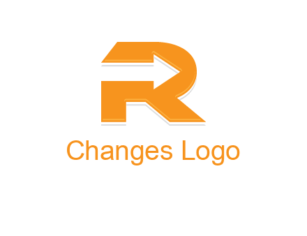 letter R with an arrow inside