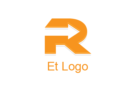 letter R with an arrow inside
