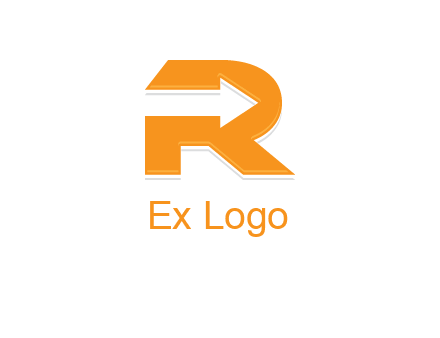 letter R with an arrow inside
